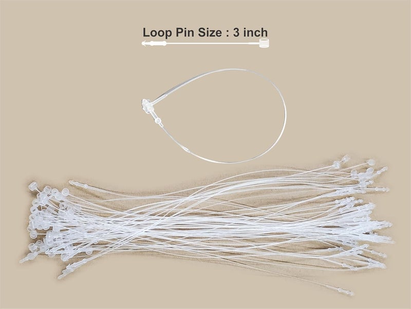 SatsoniK Loop Pin Fasteners Snap Lock Pins Multiple Colors and Sizes (3" Clear-1000 Pcs) - Image 2